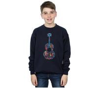 Disney Boy's Coco Guitar Pattern Sweatshirt in Navy | Size: 5-6 Years Disney Navy 5-6 Years