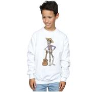 Disney Boy's Coco Hector With Guitar Sweatshirt in White | Size: 9 Years Disney White 9 Years