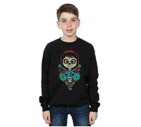 Disney Boy's Coco Miguel Crossed Guitars Sweatshirt in Black | Size: 12-13 Years Disney Black 12-13 Years
