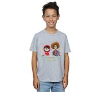 Disney Boy's Coco Miguel & Hector T-Shirt in Grey | Size: 5-6 Years Disney Grey 5-6 Years