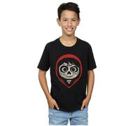 Disney Boy's Coco Miguel Skeleton Face Hood T-Shirt in Black | Size: 9 Years Disney Black 9 Years