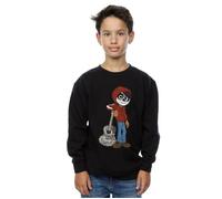 Disney Boy's Coco Miguel With Guitar Sweatshirt in Black | Size: 3-4 Years Disney Black 3-4 Years