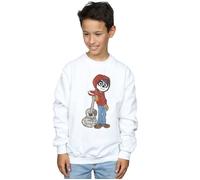 Disney Boy's Coco Miguel With Guitar Sweatshirt in White | Size: 5-6 Years Disney White 5-6 Years