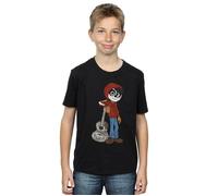 Disney Boy's Coco Miguel With Guitar T-Shirt in Black | Size: 7-8 Years Disney Black 7-8 Years