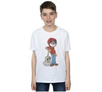 Disney Boy's Coco Miguel With Guitar T-Shirt in White | Size: 7-8 Years Disney White 7-8 Years