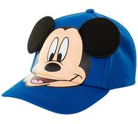 Disney Boy's Cotton Baseball Cap with Dimensional, Mickey Mouse Ears Blue, 4-7 Years