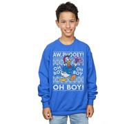 Disney Boy's Donald Duck Christmas Fair Isle Sweatshirt in Blue | Size: 9 Years Disney Blue 9 Years