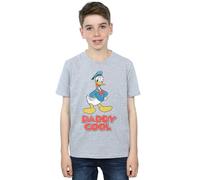 Disney Boy's Donald Duck Daddy Cool T-Shirt in Grey | Size: 7-8 Years Disney Grey 7-8 Years