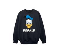 Disney Boy's Donald Duck Face Cotton Sweatshirt in Navy | Size: 5-6 Years Disney Navy 5-6 Years