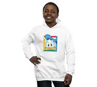 Disney Boys Donald Duck Panicked Hoodie White 9-11 Years