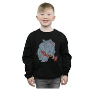 Disney Boy's Dumbo Classic Tied Up Ears Sweatshirt in Black | Size: 3-4 Years Disney Black 3-4 Years
