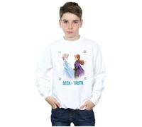 Disney Boy's Frozen 2 Elsa & Anna Seek The Truth Sweatshirt in White | Size: 12-13 Years Disney White 12-13 Years