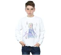 Disney Boy's Frozen 2 Elsa Free Spirit Sweatshirt in White | Size: 7-8 Years Disney White 7-8 Years