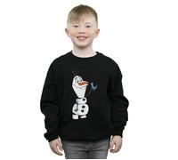 Disney Boy's Frozen 2 Olaf & Salamander Sweatshirt in Black | Size: 9 Years Disney Black 9 Years