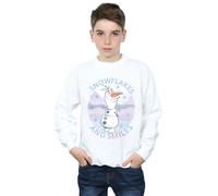 Disney Boy's Frozen 2 Olaf Snowflakes & Smiles Sweatshirt in White | Size: 7-8 Years Disney White 7-8 Years