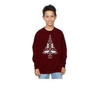 Disney Boy's Frozen Christmas Tree Sweatshirt in Burgundy | Size: 12-13 Years Disney Burgundy 12-13 Years