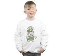 Disney Boy's Frozen Handstacking Trolls Sweatshirt in White | Size: 12-13 Years Disney White 12-13 Years