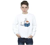 Disney Boy's Frozen Olaf Reading Sweatshirt in White | Size: 9 Years Disney White 9 Years