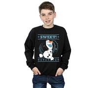 Disney Boys Frozen Olaf Sweet Christmas Sweatshirt Black 7-8 Years
