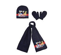 Disney Boy's Hat, Scarf and Gloves 3 Piece Set, Navy Blue, 48 cm