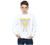Disney Boy's Hercules Muscles Sweatshirt in White | Size: 5-6 Years Disney White 5-6 Years