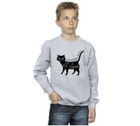 Disney Boy's Hocus Pocus A Cat Person Sweatshirt in Grey | Size: 12-13 Years Disney Grey 12-13 Years