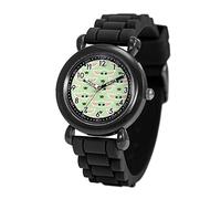 Disney Boys' Japanese Quartz Watch with Silicone Strap, Black, 16 (Model: WDS001098)