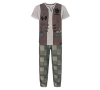 Disney Boy's Kids Short Sleeve Long Leg Pyjama Set (Boys Brown) in Brown | Size: 11-12 Years Disney Brown 11-12 Years