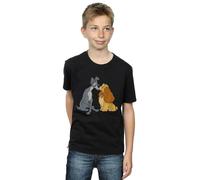Disney Boy's Lady & The Tramp Distressed Kiss T-Shirt in Black | Size: 9 Years Disney Black 9 Years
