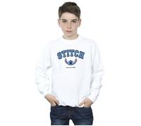 Disney Boy's Lilo & Stitch Collegial Sweatshirt in White | Size: 12-13 Years Disney White 12-13 Years