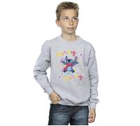 Disney Boy's Lilo & Stitch Merry Rainbow Sweatshirt in Grey | Size: 3-4 Years Disney Grey 3-4 Years