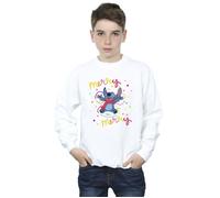Disney Boy's Lilo & Stitch Merry Rainbow Sweatshirt in White | Size: 3-4 Years Disney White 3-4 Years
