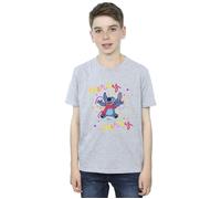 Disney Boy's Lilo & Stitch Merry Rainbow T-Shirt in Grey | Size: 3-4 Years Disney Grey 3-4 Years
