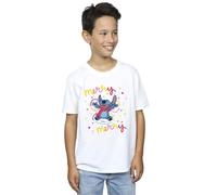 Disney Boy's Lilo & Stitch Merry Rainbow T-Shirt in White | Size: 3-4 Years Disney White 3-4 Years