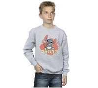 Disney Boy's Lilo & Stitch Ohana Pineapple Sweatshirt in Grey | Size: 5-6 Years Disney Grey 5-6 Years