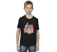 Disney Boy's Lilo & Stitch Ohana Pineapple T-Shirt in Black | Size: 7-8 Years Disney Black 7-8 Years
