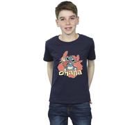 Disney Boy's Lilo & Stitch Ohana Pineapple T-Shirt in Navy | Size: 7-8 Years Disney Navy 7-8 Years