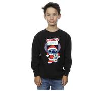 Disney Boy's Lilo & Stitch Santa´s Here Sweatshirt in Black | Size: 3-4 Years Disney Black 3-4 Years