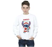 Disney Boy's Lilo & Stitch Santa´s Here Sweatshirt in White | Size: 7-8 Years Disney White 7-8 Years