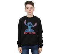Disney Boy's Lilo & Stitch Stitch Cutie Pie Sweatshirt in Black | Size: 12-13 Years Disney Black 12-13 Years