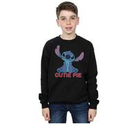 Disney Boy's Lilo & Stitch Stitch Cutie Pie Sweatshirt in Black | Size: 5-6 Years Disney Black 5-6 Years