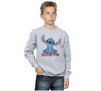 Disney Boy's Lilo & Stitch Stitch Cutie Pie Sweatshirt in Grey | Size: 5-6 Years Disney Grey 5-6 Years