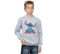 Disney Boy's Lilo & Stitch Stitch Cutie Pie Sweatshirt in Grey | Size: 9 Years Disney Grey 9 Years