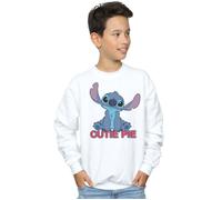 Disney Boy's Lilo & Stitch Stitch Cutie Pie Sweatshirt in White | Size: 12-13 Years Disney White 12-13 Years