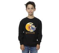 Disney Boy's Lilo & Stitch Summer Waves Sweatshirt in Black | Size: 12-13 Years Disney Black 12-13 Years