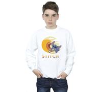Disney Boy's Lilo & Stitch Summer Waves Sweatshirt in White | Size: 12-13 Years Disney White 12-13 Years