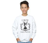 Disney Boy's Maleficent I Run This Castle Sweatshirt in White | Size: 12-13 Years Disney White 12-13 Years