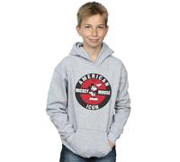 Disney Boy's Mickey Mouse American Icon Hoodie in Grey | Size: 12-13 Years Disney Grey 12-13 Years