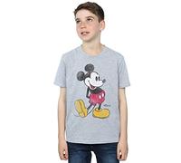 Disney Boys Mickey Mouse Classic Kick T-Shirt 7-8 Years Sport Grey