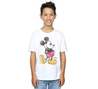 Disney Boys Mickey Mouse Classic Kick T-Shirt 7-8 Years White